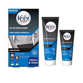 Veet Men 2 Steps Hair Removal Kit Sensitive Areas 200 Ml